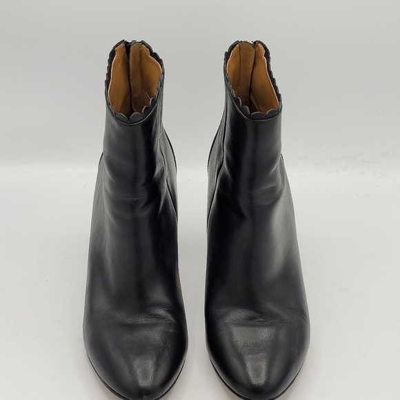 Coach Terence Scallop Soft Shine Calf Ankle Boots in Black Leather Size 10 B - Picture 5 of 16